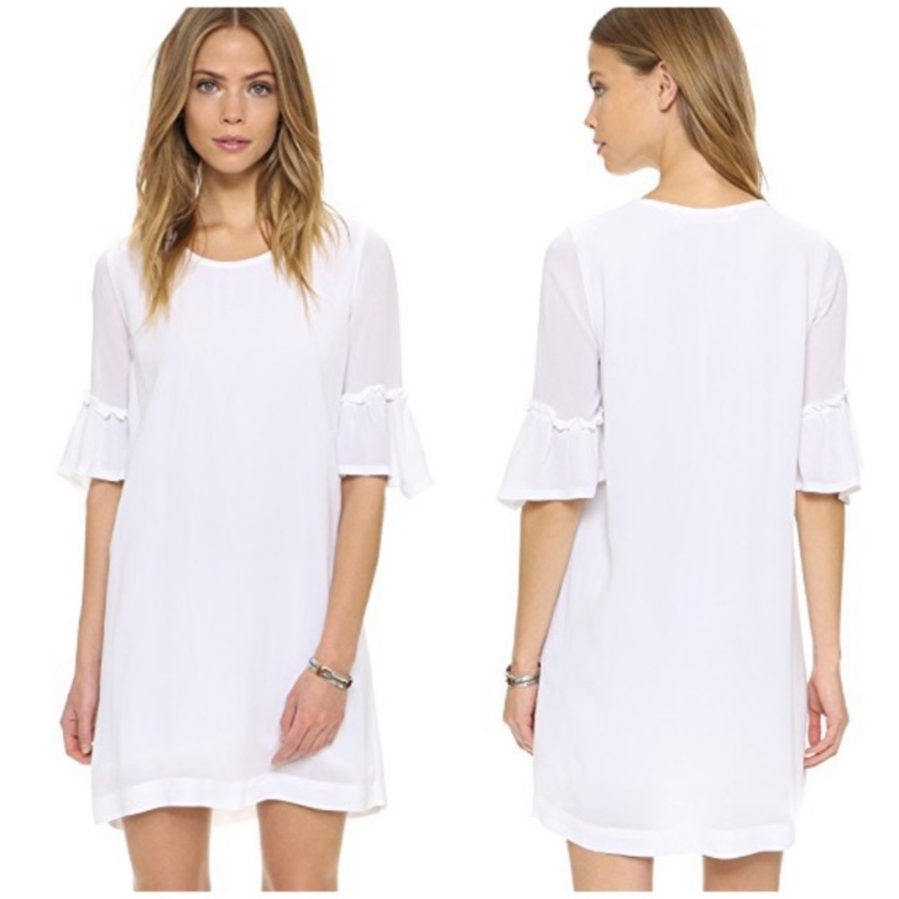 Wilt white ruffle-sleeve viscose dress Size XS